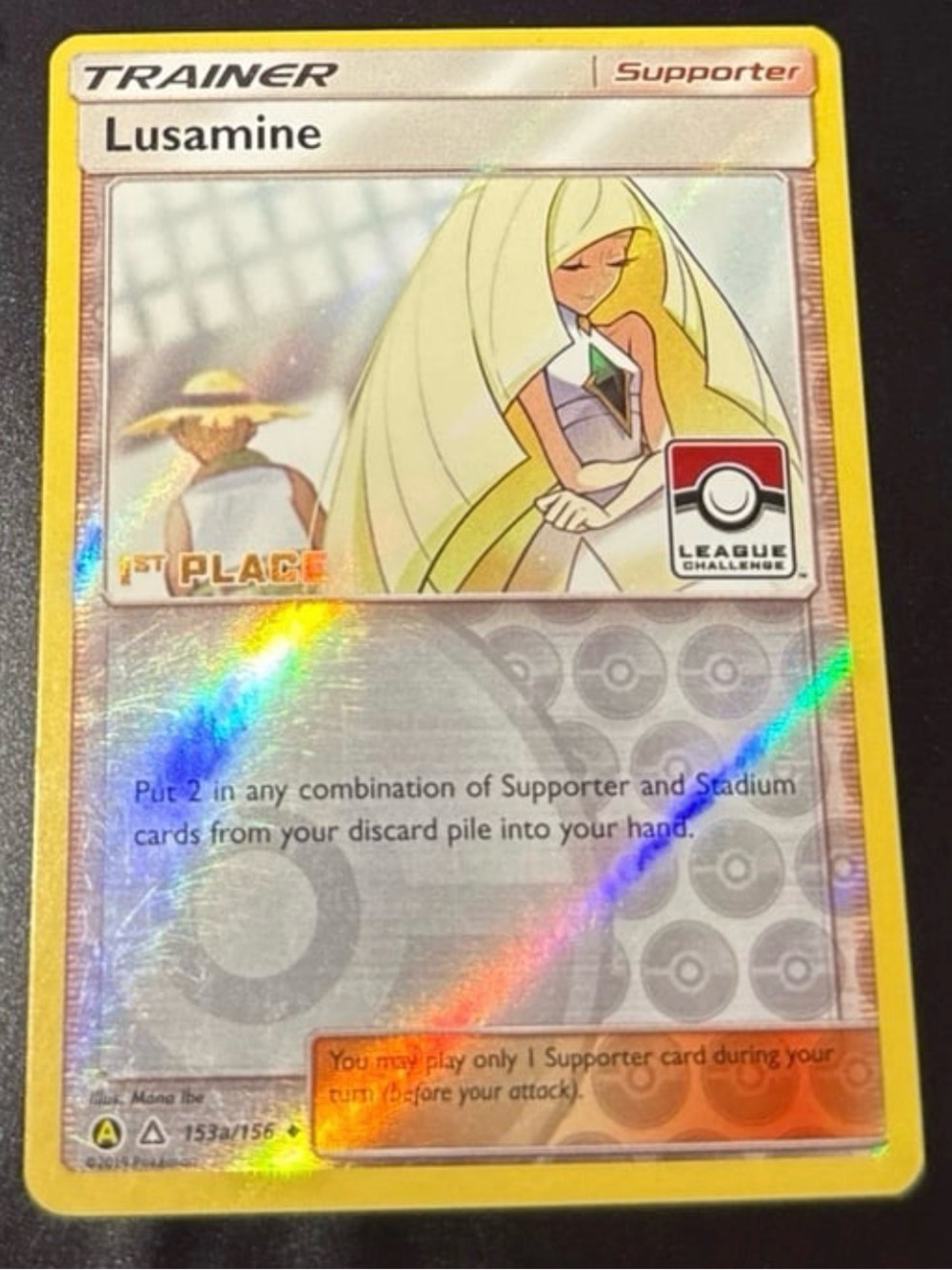 Lusamine 1st place League Challenge stamped 2019 released reverse pokeball 153